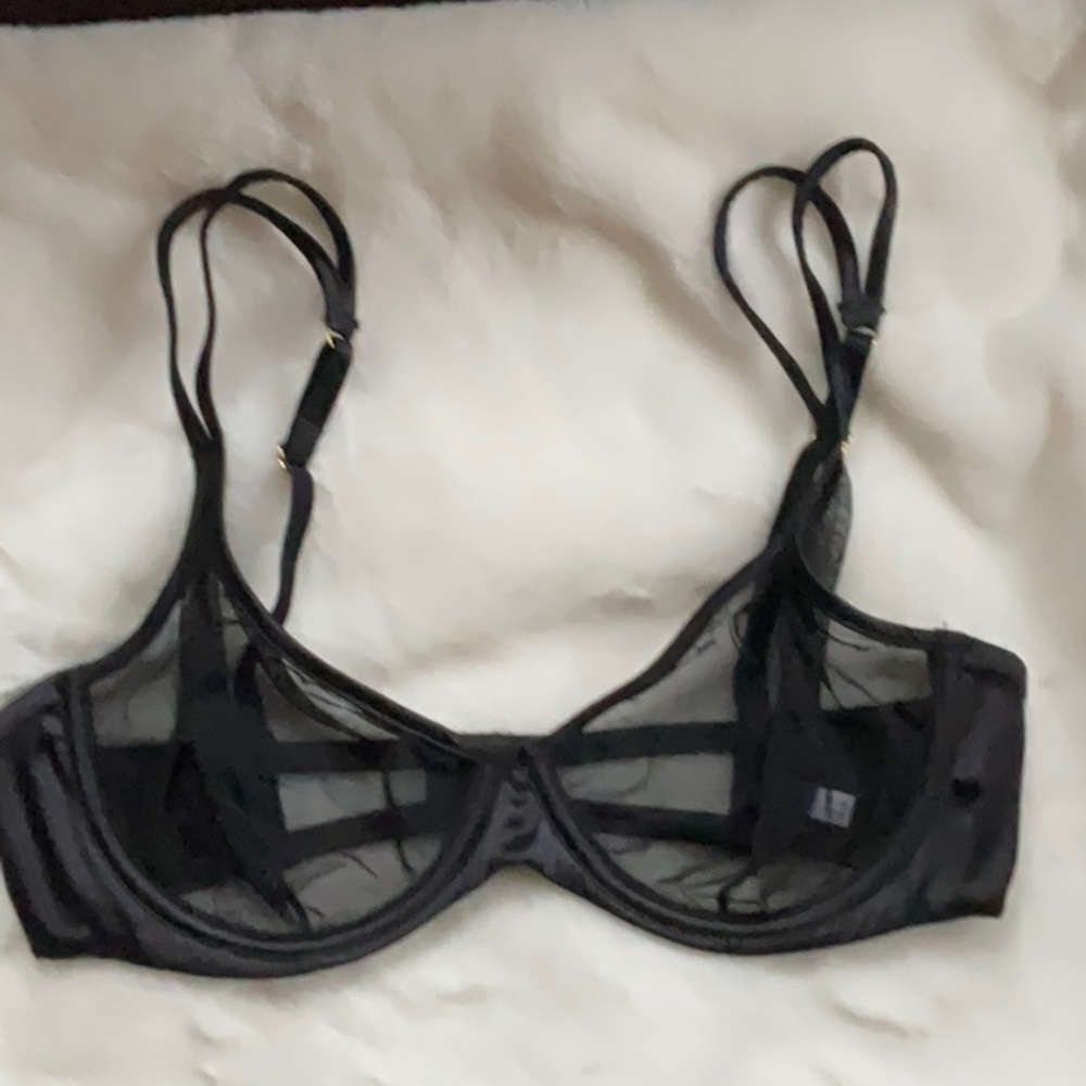 Addiction Black tulle bra 36D
